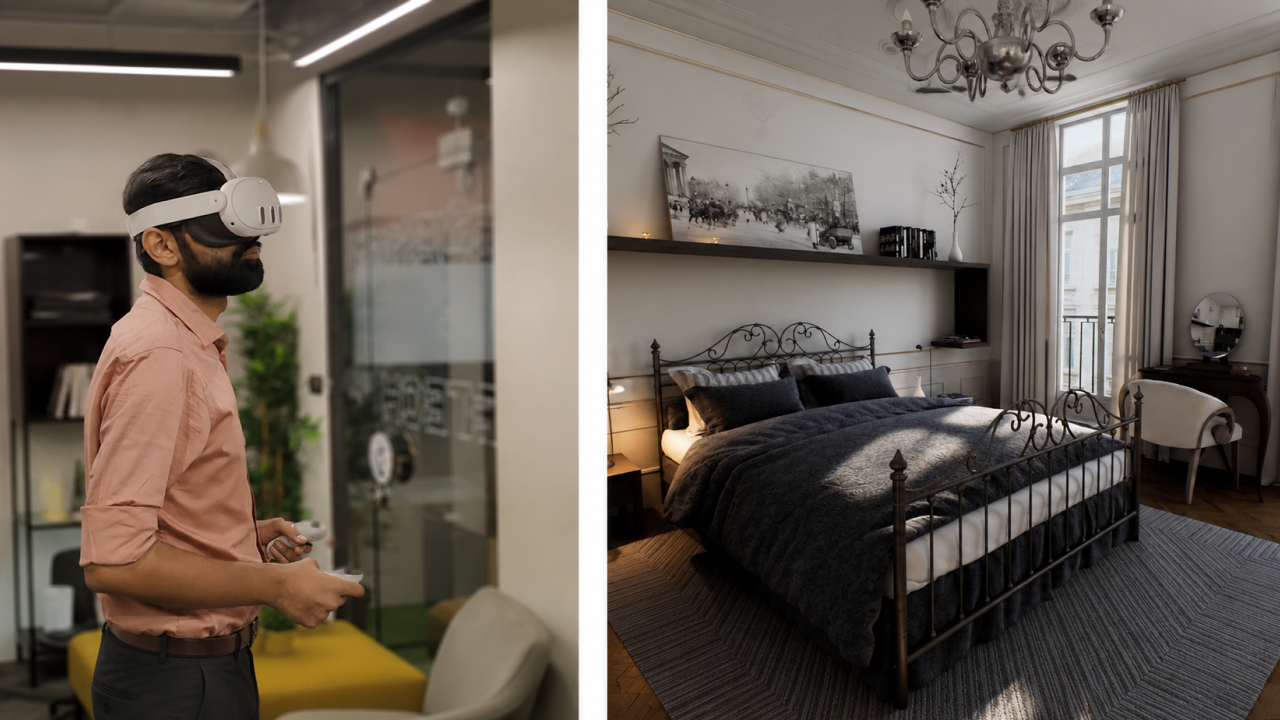 exploring a photorealistic virtual property through VR